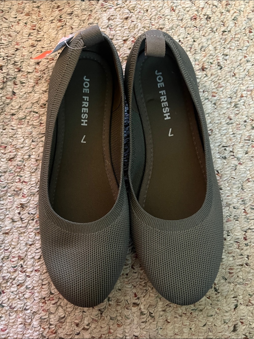 NWT Olive Gray Knit Ballet Flats